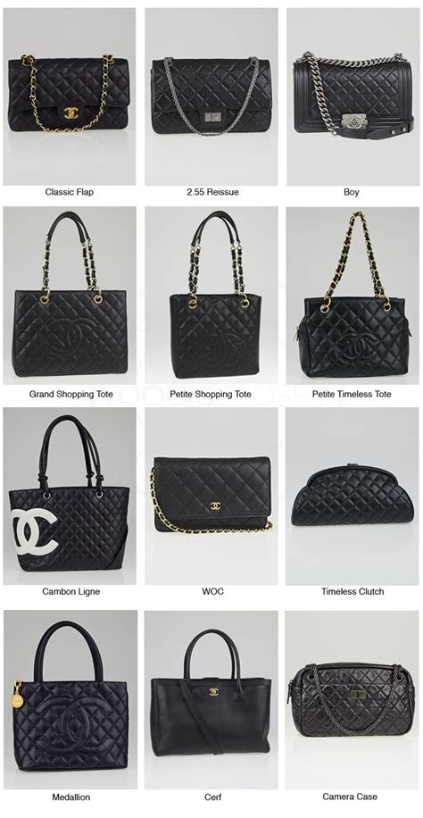 types of chanel bags|list of chanel handbag styles.